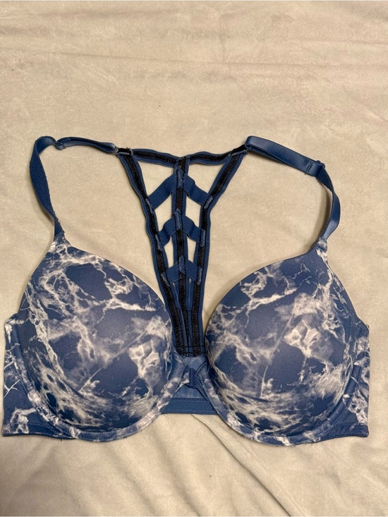 PINK Victoria's Secret Other - Navy Marble Push-Up Bra with Strappy Back